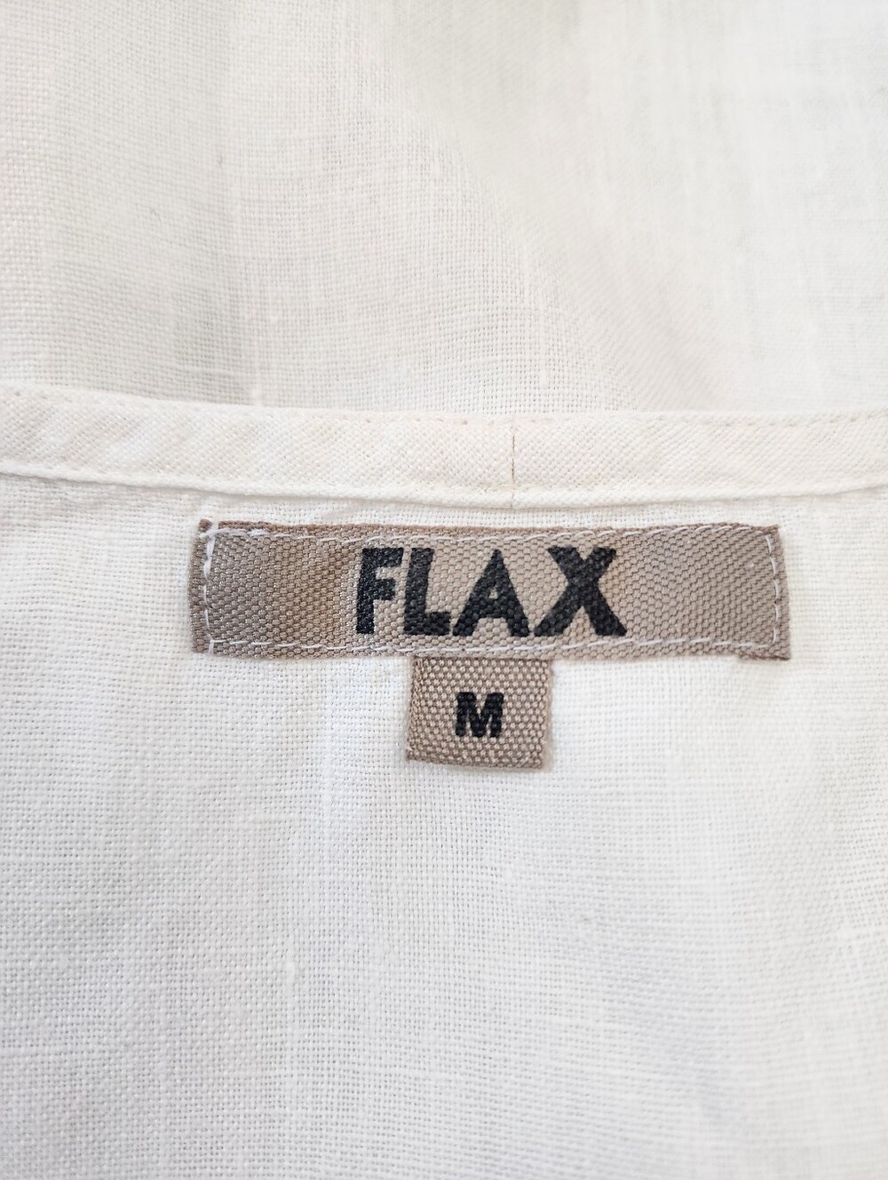 FLAX Women Linen Boxy Oversized Top Off White Size M - Picture 4 of 7